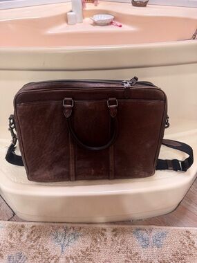 Vintage Coach Mahogany Leather Men's Briefcase - Classic Professional Work Bag
